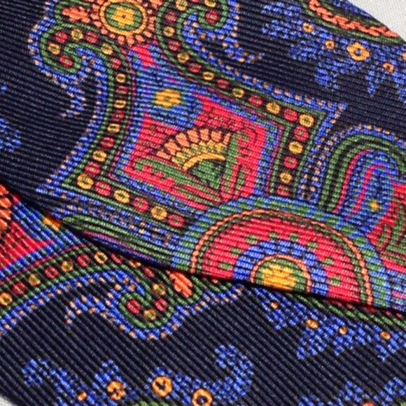 NEW Lanae Joy Silk Adjustable Bow Tie Bowtie / Navy Red / Privat… - Picture 3 of 4